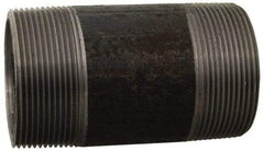 Made in USA - Schedule 80, 1/2" Diam x 11" Long Black Pipe Nipple - Threaded - Americas Industrial Supply