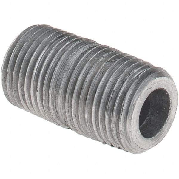 Made in USA - Schedule 80, 1/8" Diam x 3/4" Long Black Pipe Nipple - Threaded - Americas Industrial Supply