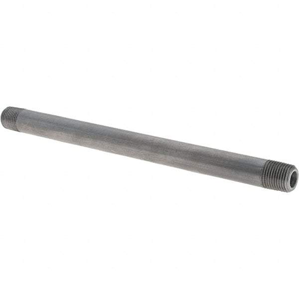 Made in USA - Schedule 80, 1/8" Diam x 5-1/2" Long Black Pipe Nipple - Threaded - Americas Industrial Supply