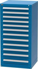 Vidmar - 12 Drawer, Modular Storage Cabinet - Steel, 30" Wide x 27-3/4" Deep x 59" High, Blue - Americas Industrial Supply