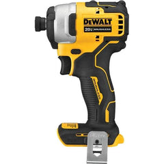 DeWALT - 20 Volt, 1/4" Drive, 1,700 In/Lb Torque, Cordless Impact Driver - Mid-Handle, 2800 RPM, Lithium-Ion, Bare Tool - Americas Industrial Supply