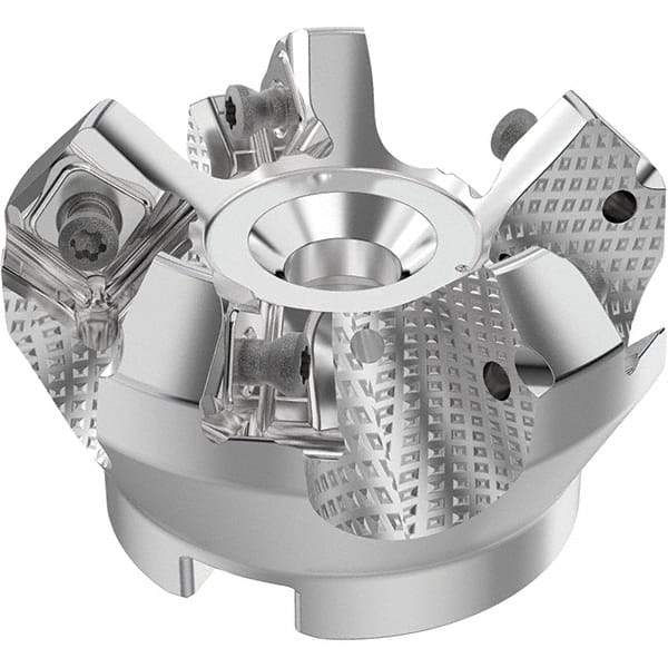 Seco - 50mm Cut Diam, 22mm Arbor Hole, 6mm Max Depth of Cut, 48° Indexable Chamfer & Angle Face Mill - 5 Inserts, SN.. Insert, Right Hand Cut, 5 Flutes, Through Coolant, Series R220.54 - Americas Industrial Supply