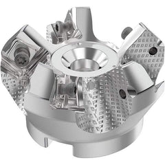 Seco - 2" Cut Diam, 3/4" Arbor Hole, 0.236" Max Depth of Cut, 48° Indexable Chamfer & Angle Face Mill - 5 Inserts, SN.. Insert, Right Hand Cut, 5 Flutes, Through Coolant, Series R220.54 - Americas Industrial Supply