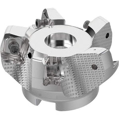 Seco - 2-1/2" Cut Diam, 3/4" Arbor Hole, 0.315" Max Depth of Cut, 71° Indexable Chamfer & Angle Face Mill - 5 Inserts, SN.. Insert, Right Hand Cut, 5 Flutes, Through Coolant, Series R220.56 - Americas Industrial Supply