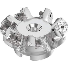 Seco - 63mm Cut Diam, 22mm Arbor Hole, 6mm Max Depth of Cut, 48° Indexable Chamfer & Angle Face Mill - 7 Inserts, SN.. Insert, Right Hand Cut, 7 Flutes, Through Coolant, Series R220.54 - Americas Industrial Supply