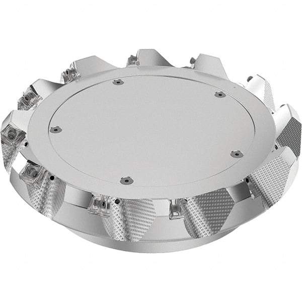 Seco - 200mm Cut Diam, 60mm Arbor Hole, 6mm Max Depth of Cut, 48° Indexable Chamfer & Angle Face Mill - 12 Inserts, SN.. Insert, Right Hand Cut, 12 Flutes, Through Coolant, Series R220.54 - Americas Industrial Supply