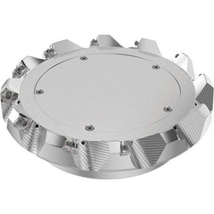 Seco - 8" Cut Diam, 2-1/2" Arbor Hole, 0.236" Max Depth of Cut, 48° Indexable Chamfer & Angle Face Mill - 12 Inserts, SN.. Insert, Right Hand Cut, 12 Flutes, Through Coolant, Series R220.54 - Americas Industrial Supply