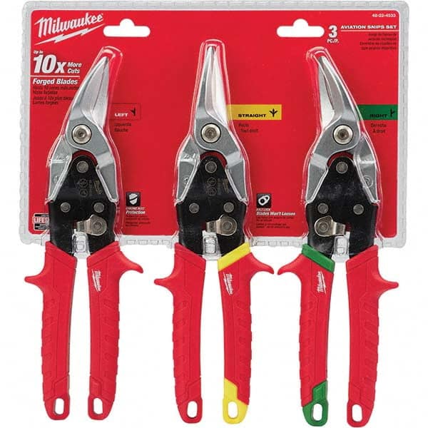 Milwaukee Tool - Snip & Shear Sets Type: Aviation Snip Set Pattern: Straight - Americas Industrial Supply