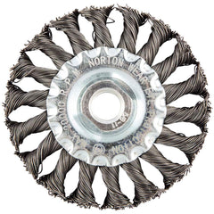 Norton - 4" OD, 5/8-11 Arbor Hole, Stringer Bead Carbon Wheel Brush - Americas Industrial Supply