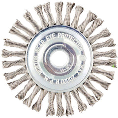 Norton - 4" OD, 5/8-11 Arbor Hole, Stringer Bead Twist Knot Stainless Steel Wheel Brush - Americas Industrial Supply