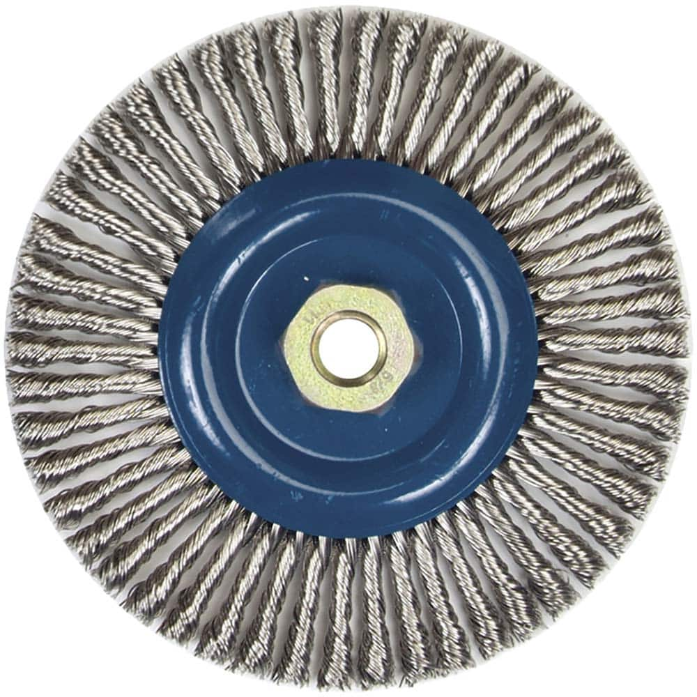 Norton - 6" OD, 5/8-11 Arbor Hole, Stringer Bead Stainless Steel Wheel Brush - Americas Industrial Supply