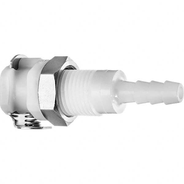 Value Collection - Plastic Quick-Disconnect Tube Couplings   Type: Panel Mount Hose Barb-Female Socket    Nominal Flow Size: 1/4 (Inch) - Americas Industrial Supply
