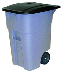 50 Gallon Brute Rollout Containter with Lid. Heavy-duty, 8" wheels - Americas Industrial Supply