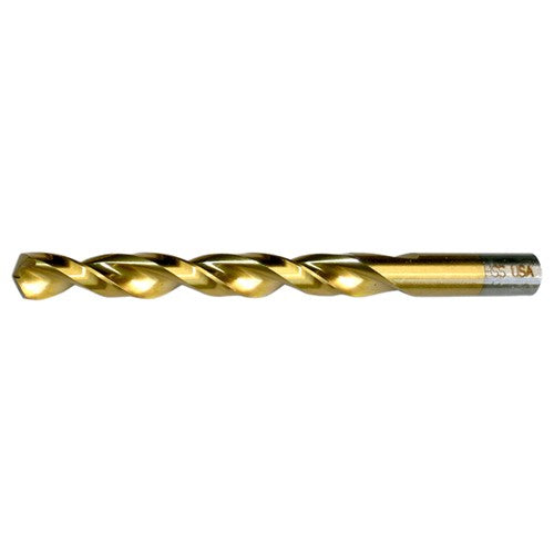 3/8 RHS / RHC HSS 135 Degree Split Point Heavy Duty Parabolic Jobber Length Drill - TiN - Exact Industrial Supply