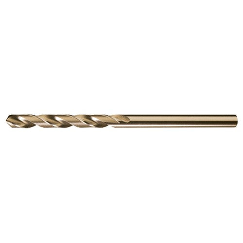 #8 RHS / RHC HSS-CO 8% (M42) 135 Degree Split Point NAS907 Type J Cobalt Heavy Duty 6″ Extended Length Drill - Straw / Gold Oxide - Exact Industrial Supply