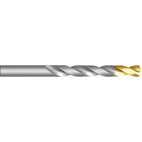 ‎#8 HSS Drill - 4xD - ANSI - Bright/TiN - 118 Degree Split Point E-code # A012N8