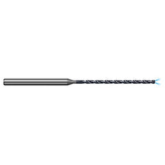 2.381 mm Dia. × 4 mm Shank × 52 mm Flute Length × 100 mm OAL, 20xD, 140°, AlTiN, 2xD Flute, Coolant Thru, Round Solid Carbide Drill - Exact Industrial Supply