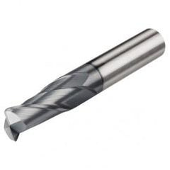 2mm Dia. x 50mm Overall Length 4-Flute 0.5mm C/R Solid Carbide SE End Mill-Round Shank-Center Cut-AlTiN - Americas Industrial Supply