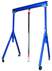 Gantry Crane - Solid steel construction - Large 8" Dia. locking phenolic casters - Adj. Height in 6" increments - 4000 lbs Load Capacity - Americas Industrial Supply
