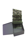 29 Pc. 1/16" - 1/2" by 64ths Cobalt Bronze Oxide Jobber Drill Set - Americas Industrial Supply