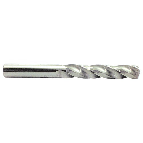 ‎3/8″ Dia. × 3/8″ Shank × 2-3/4″ Flute Length × 4-1/4″ OAL, 5xD, 150°, Bright, 3 Flute, External, Round Solid Carbide Drill