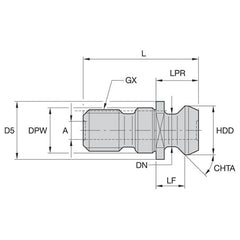 RK50ISBM PULL STUD SK50 ISO7388/2 TYPE B - Americas Industrial Supply