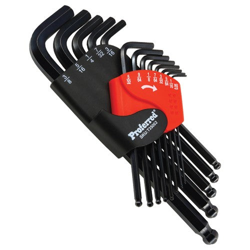 13 Pieces Long Arm Ball Hex Key Set - Fractional - Americas Industrial Supply