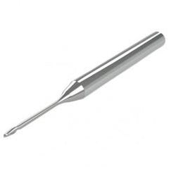 2mm - 3mm Shank - 2.5mm LOC - 60mm OAL 2 FL Ball Nose Carbide End Mill with 25mm Reach - Uncoated - Americas Industrial Supply