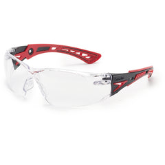 RUSH+ - Clear Lens - Black & Red Frame PC ASAF Platinum - Americas Industrial Supply