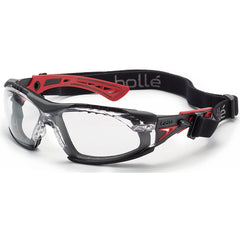 RUSH+ w/Strap & Foam - Clear Lens - Black & Red - Americas Industrial Supply