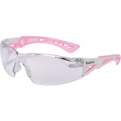 RUSH+ Small - Clear Lens - Pink & White Frame PC ASAF Platinum - Americas Industrial Supply