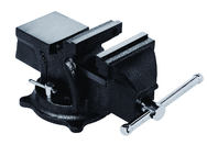 4" General Purpose Vise - Cast Iron - Serrated Jaws - Swivel Base - Built in Anvil - Americas Industrial Supply