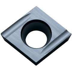 CCGT 32505 F-U TN60, 0.0079″ Corner Radius, 5/32″ Thick, 3/8″ Inscribed Circle, TiCN/NbC, Diamond, Turning Indexable Insert - Exact Industrial Supply