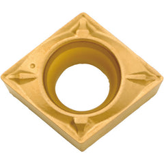 CCMT 2152 WP CA025P, 1/32″ Corner Radius, 3/32″ Thick, 1/4″ Inscribed Circle, TiCl2O3/TiN, 80 Degree Diamond, Turning Indexable Insert