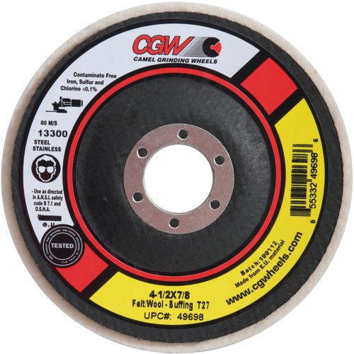5″ × 7/8″ Type 27 Felt / Cotton Buffing Flap Disc - Americas Industrial Supply