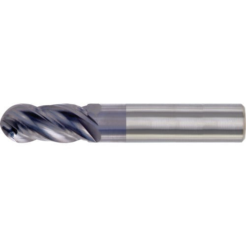 ‎3/8″ Dia. × 3/8″ Shank × 7/8″ DOC × 2-1/2″ OAL, Carbide TiAlN, Spiral , 4 Flute, CW Helix, Round, Ballnose End Mill - Exact Industrial Supply