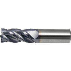 ‎3/4″ × 3/4″ × 2-1/4″ × 5″ RHS / RHC Solid Carbide 4-Flute Corner Radius End Mill - TiAlN - Exact Industrial Supply