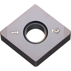 CNGA 433 ME KBN35M, 3/64″ Corner Radius, 3/16″ Thick, 1/2″ Inscribed Circle, MEGACOAT, Diamond, Turning Indexable Insert - Exact Industrial Supply