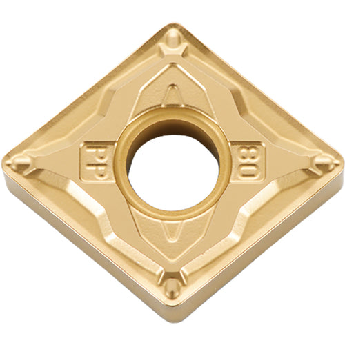 CNMG 4305 PP CCX, 0.008″ Corner Radius, 3/16″ Thick, 1/2″ Inscribed Circle,  TiCl2O3/Tin, 80 Degree Diamond, Turning Indexable Insert
