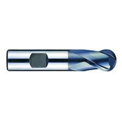 1/2" Dia. - 3" OAL - Alcrona M42-Ball Nose HP End Mill-2 FL - Americas Industrial Supply