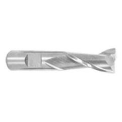 9/16 Dia. x 3-3/8 Overall Length 2-Flute Square End High Speed Steel SE End Mill-Round Shank-Center Cut-Uncoated - Americas Industrial Supply
