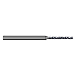 0.457 mm Dia. × 3 mm Shank × 2.2 mm Flute Length × 50 mm OAL, 3xD, 140°, AlTiN, 2xD Flute, Round Solid Carbide Drill - Exact Industrial Supply
