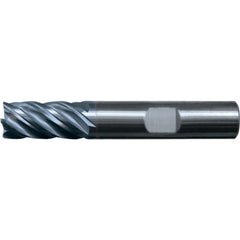 3/4″ × 3/4″ × 1″ × 3″ RHS / RHC Solid Carbide 5-Flute High-Performance End Mill for Ferrous Material - TiAlN - Exact Industrial Supply