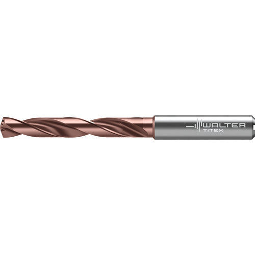 7 mm Dia. × 8 mm Shank × 53 mm Flute Length × 91 mm OAL, 5xD, 140 Degrees, Axial Inclined Exit, DIN 6535 HA, Cylindrical Solid Carbide Drill DC175 WJ30RZ