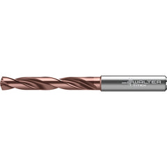 7.9 mm Dia. × 8 mm Shank × 53 mm Flute Length × 91 mm OAL, 5xD, 140 Degrees, Axial Inclined Exit, DIN 6535 HA, Cylindrical Solid Carbide Drill DC175 WJ30RZ