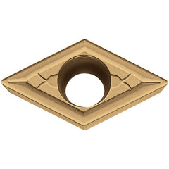 DCMT 3252 GK CA6525, 1/32″ Corner Radius, 5/32″ Thick, 3/8″ Inscribed Circle, TiCnulll2O3/TiN, Diamond, Turning Indexable Insert - Exact Industrial Supply