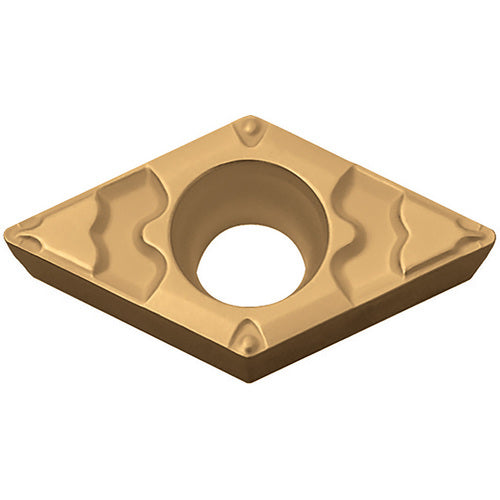 DCMT 3252 GP PV7010, 1/32″ Corner Radius, 5/32″ Thick, 3/8″ Inscribed Circle, TiCN (MEGACOAT), Diamond, Turning Indexable Insert - Exact Industrial Supply