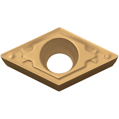 DCMT 3252 HQ PV7010, 1/32″ Corner Radius, 5/32″ Thick, 3/8″ Inscribed Circle, TiCN (MEGACOAT), Diamond, Turning Indexable Insert - Exact Industrial Supply
