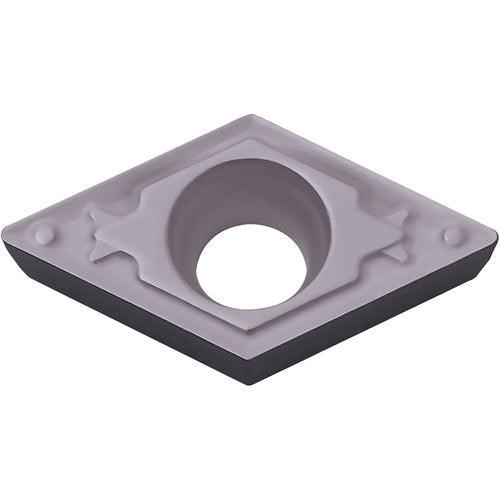 DCMT 3251 HQ PV7005, 1/64″ Corner Radius, 5/32″ Thick, 3/8″ Inscribed Circle, TiC/TiN (MEGACOAT), 55 Degree Diamond, Turning Indexable Insert