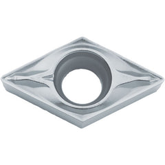 DCMX 3251 WP PV720, 1/64″ Corner Radius, 5/32″ Thick, 3/8″ Inscribed Circle, TiCN (MEGACOAT NANO), Diamond, Turning Indexable Insert - Exact Industrial Supply
